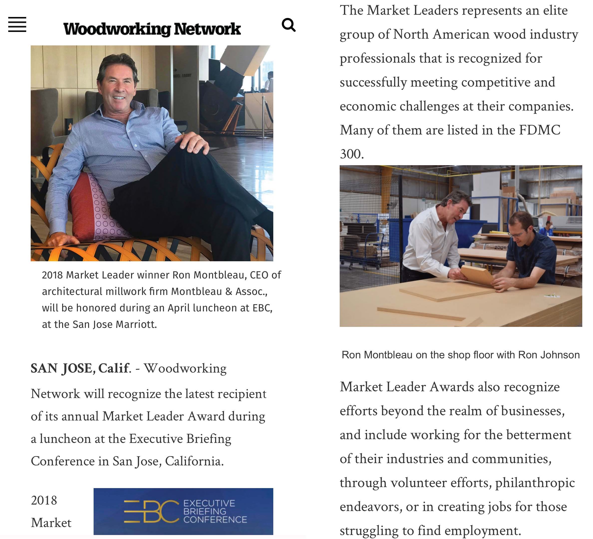 Woodworking Network – Market Leader Award